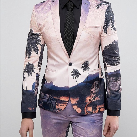 ASOS Other - Super Skinny Suit in Elephant Sunset Print